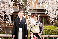 京都祇園での春の前撮り写真